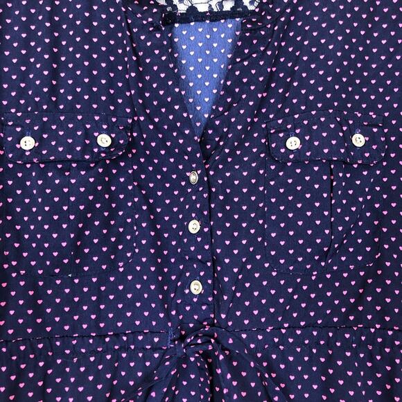 Rumor has it! Polka Dot Blue & Pink Tunic Top Size Small - Picture 4 of 6